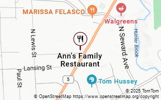 Map of anns family resteaurant auburn ny